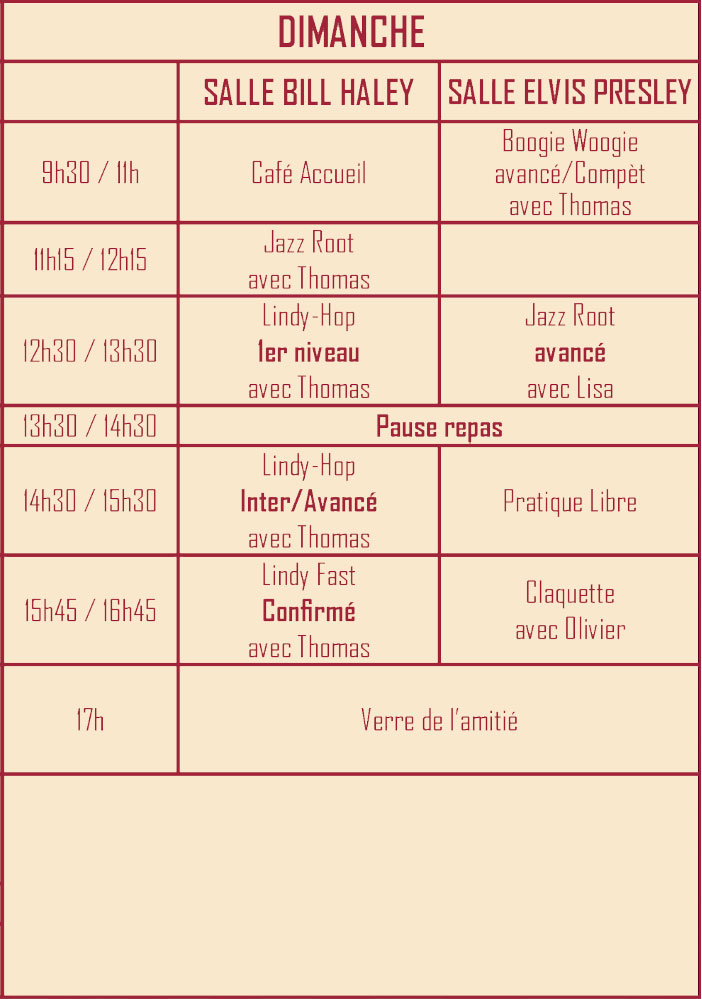 Bresse ,swing festival cours et atelier danse du dimanche